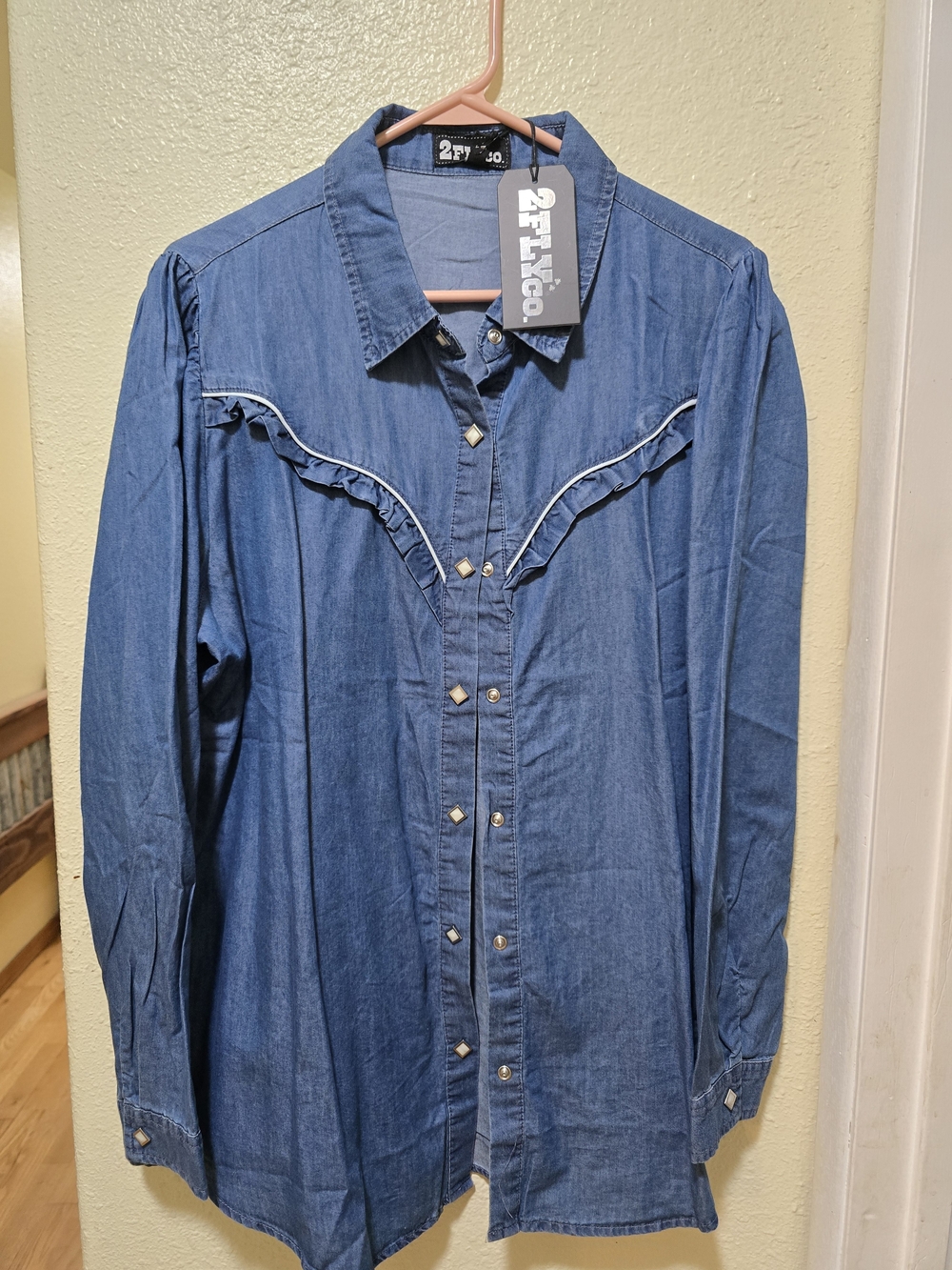 2 FLY Co Women’s Blue Denim Western Shirt